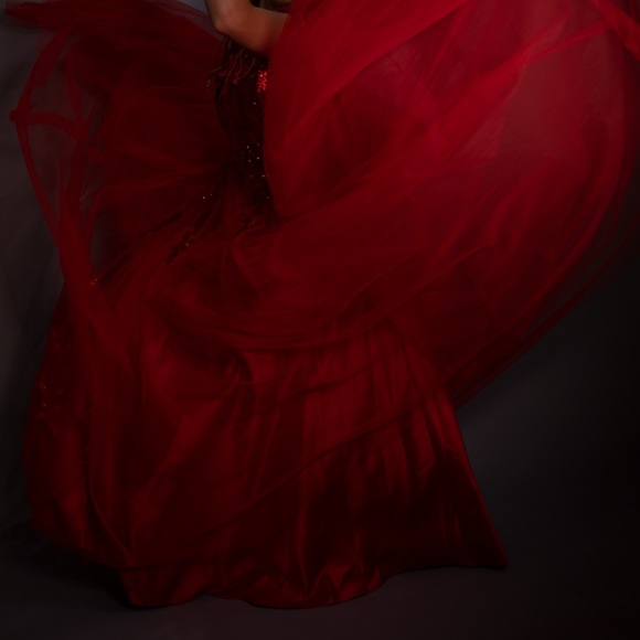 Red prom ball gown dress - Picture 3 of 3